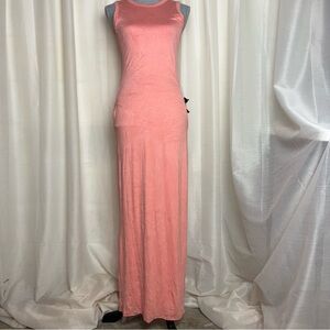 Lulus Shield and Sword Coral Pink Sleeveless Maxi Dress With Pockets